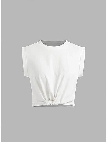 T-shirt basic cropped con girocollo hiccup