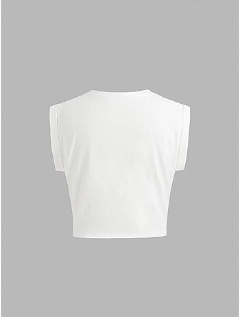 T-shirt basic cropped con girocollo hiccup