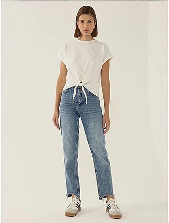 T-shirt basic cropped con girocollo hiccup