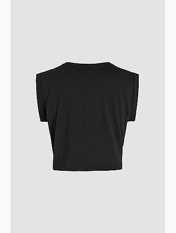 T-shirt basic cropped con girocollo hiccup