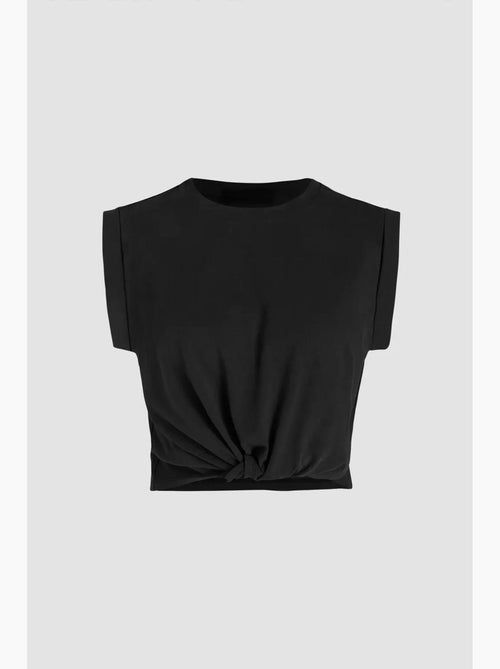 T-shirt basic cropped con girocollo hiccup - Kiabi T-shirt basic cropped con girocollo hiccup - Kiabi