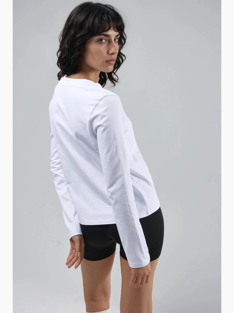 T-shirt basic girocollo manica lunga busem Bianco - Kiabi