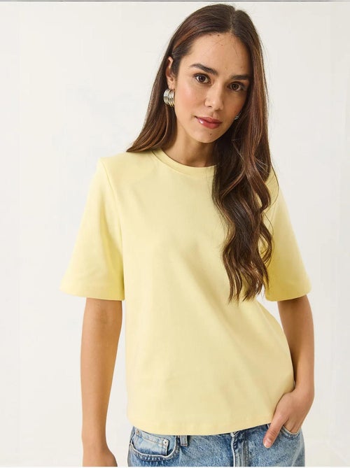 T-shirt basic imbottita in cotone con scollo rotondo lucci - Kiabi T-shirt basic imbottita in cotone con scollo rotondo lucci - Kiabi