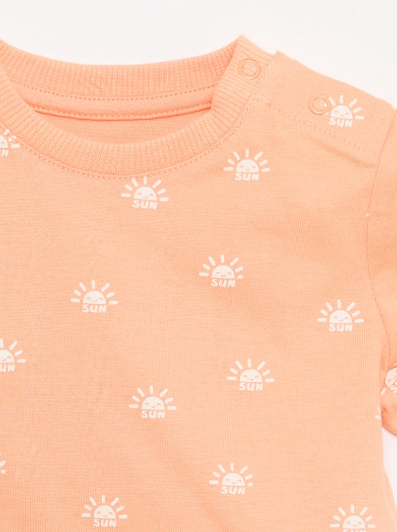 T-shirt basic in jersey di cotone Arancione - Kiabi