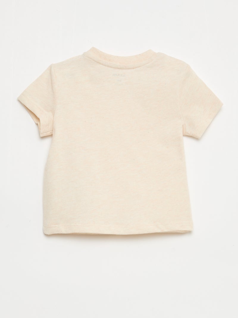 T-shirt basic in jersey di cotone Beige - Kiabi