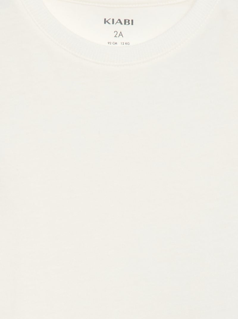 T-shirt basic in jersey di cotone Bianco - Kiabi