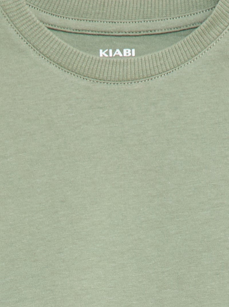 T-shirt basic in jersey di cotone Blu - Kiabi