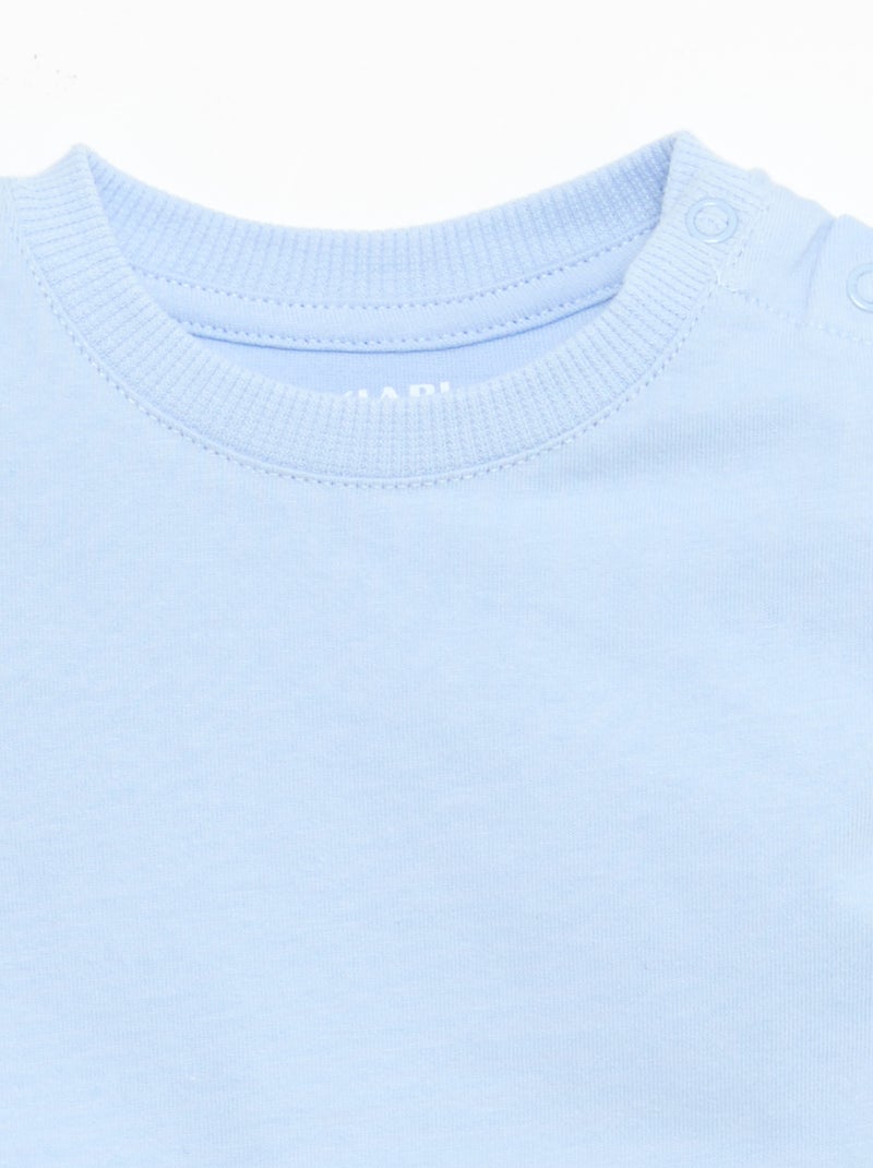 T-shirt basic in jersey di cotone Blu - Kiabi