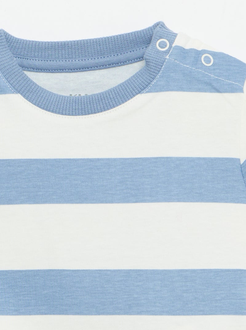 T-shirt basic in jersey di cotone Blu - Kiabi