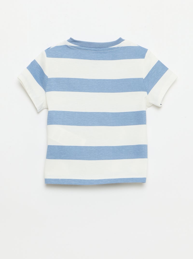 T-shirt basic in jersey di cotone Blu - Kiabi
