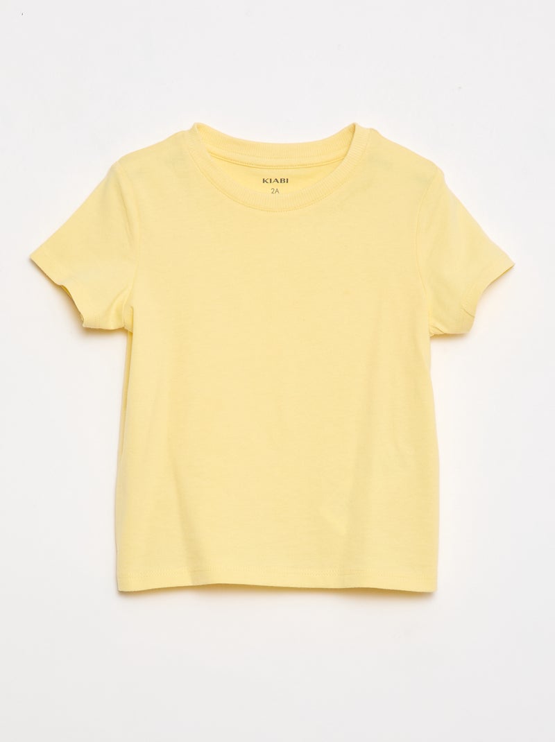 T-shirt basic in jersey di cotone Giallo - Kiabi