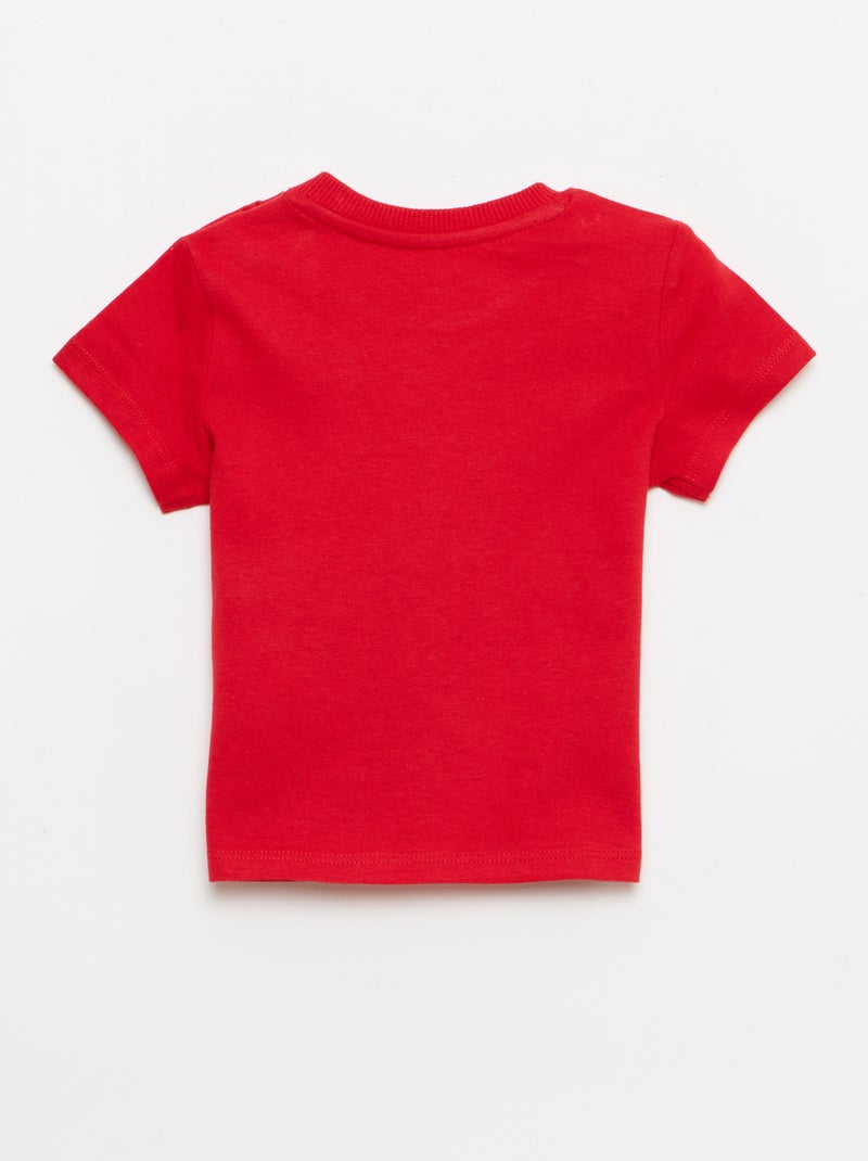 T-shirt basic in jersey di cotone Rosso - Kiabi