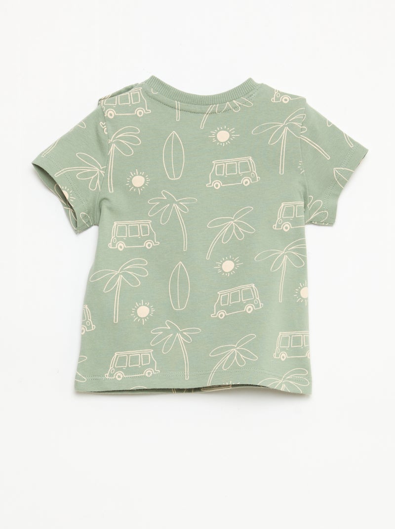 T-shirt basic in jersey di cotone Verde - Kiabi