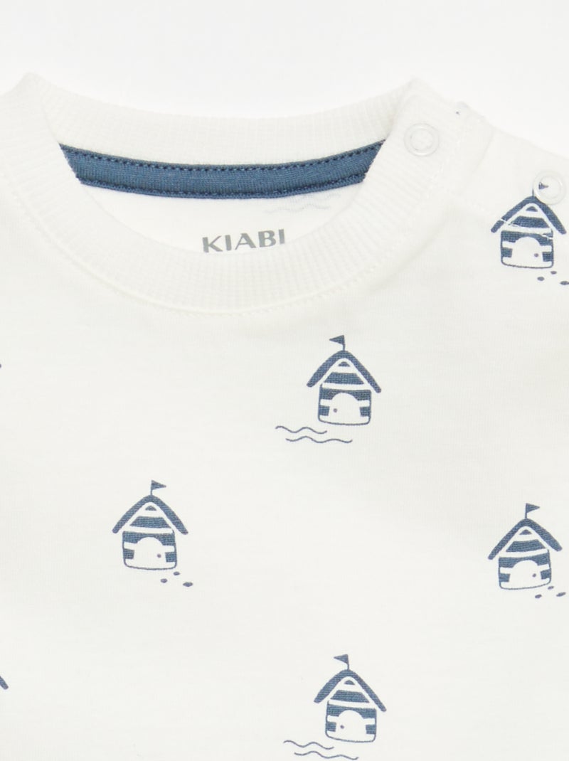 T-shirt basic in jersey di cotone Viola - Kiabi