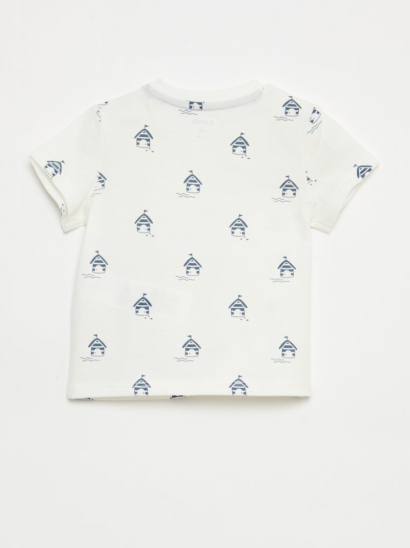 T-shirt basic in jersey di cotone Viola - Kiabi