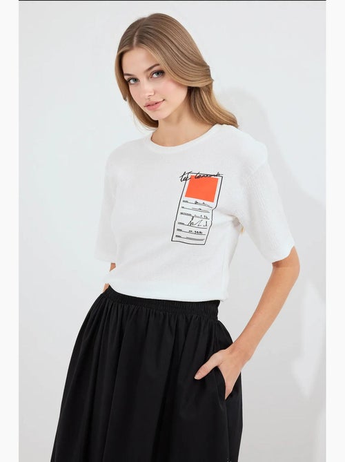T-shirt basic in maglia stampata bdart - Kiabi