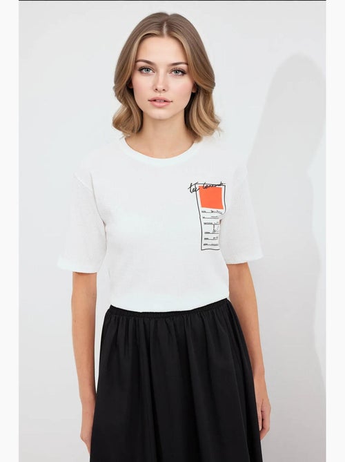 T-shirt basic in maglia stampata bdart - Kiabi