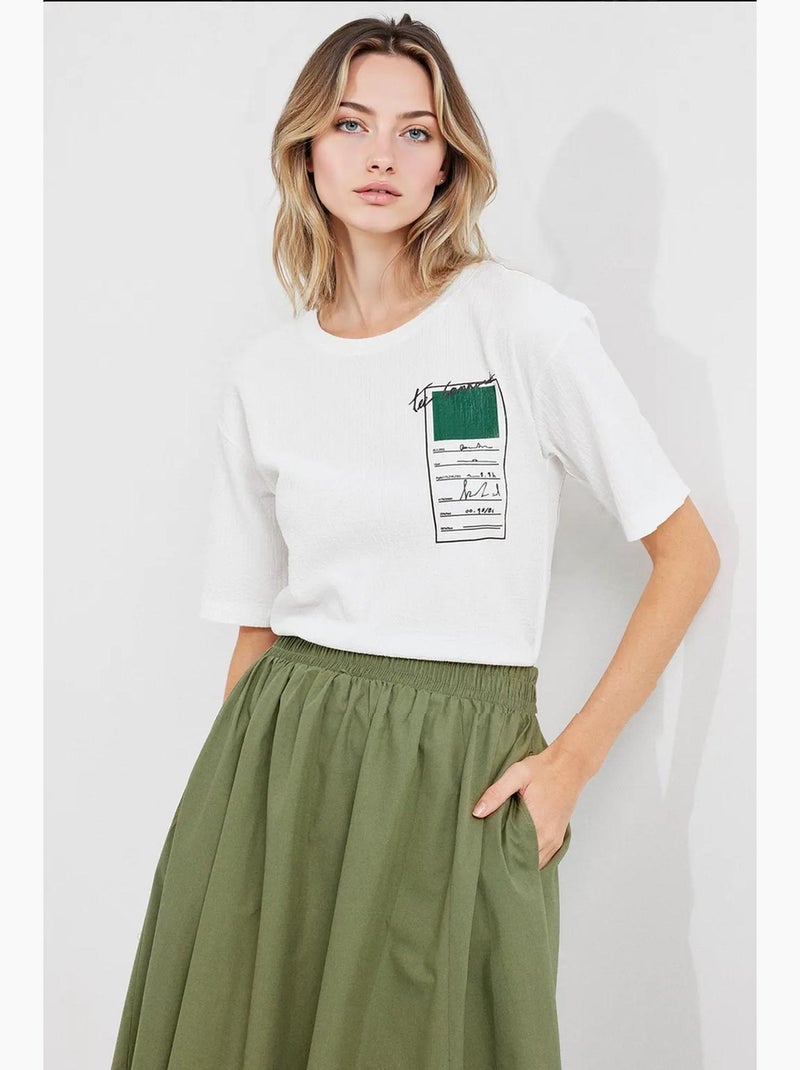 T-shirt basic in maglia stampata bdart Bianco - Kiabi