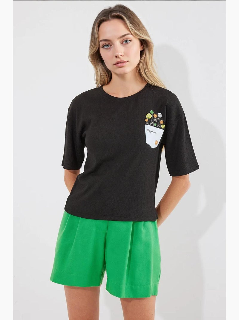 T-shirt basic in maglia stampata bdart Nero - Kiabi
