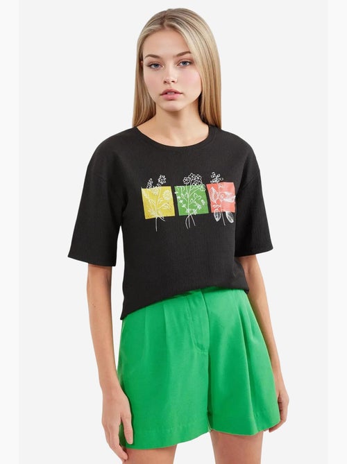 T-shirt basic in maglia stampata bdart - Kiabi