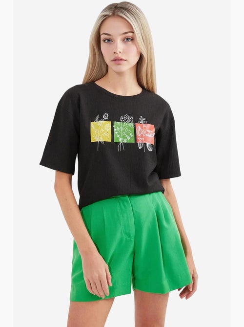T-shirt basic in maglia stampata bdart - Kiabi