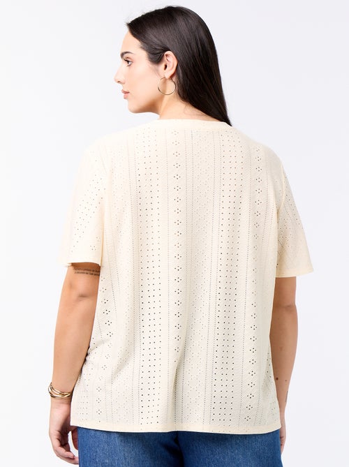 T-shirt basic in maglia traforata - Kiabi