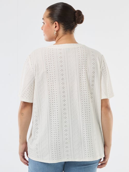 T-shirt basic in maglia traforata - Kiabi