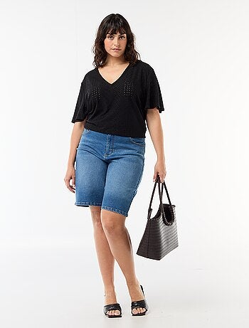T-shirt basic in maglia traforata