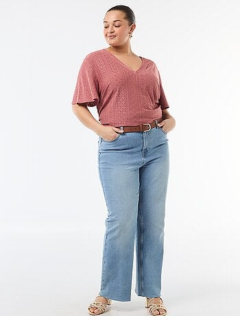 T-shirt basic in maglia traforata