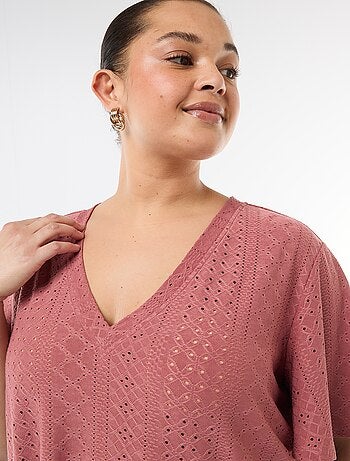 T-shirt basic in maglia traforata