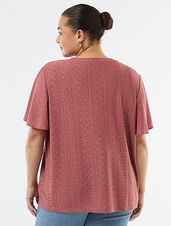 T-shirt basic in maglia traforata