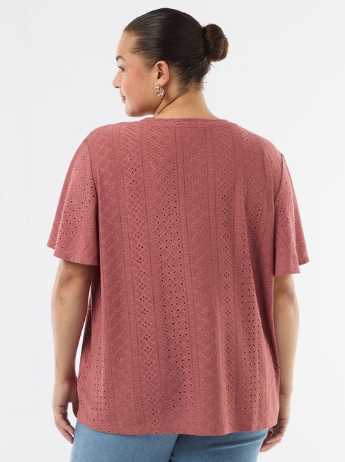 T-shirt basic in maglia traforata - Kiabi