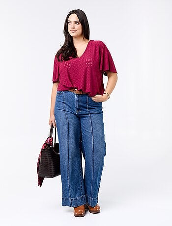 T-shirt basic in maglia traforata