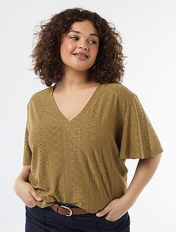 T-shirt basic in maglia traforata