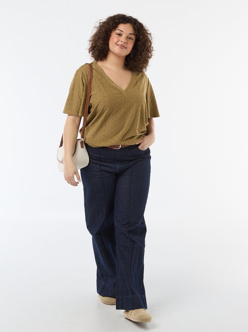 T-shirt basic in maglia traforata - Kiabi