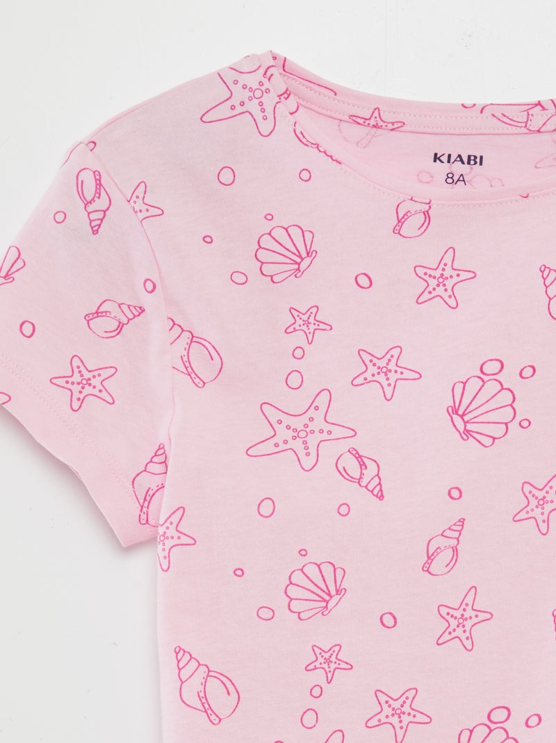 T-shirt basic stampato ROSA - Kiabi