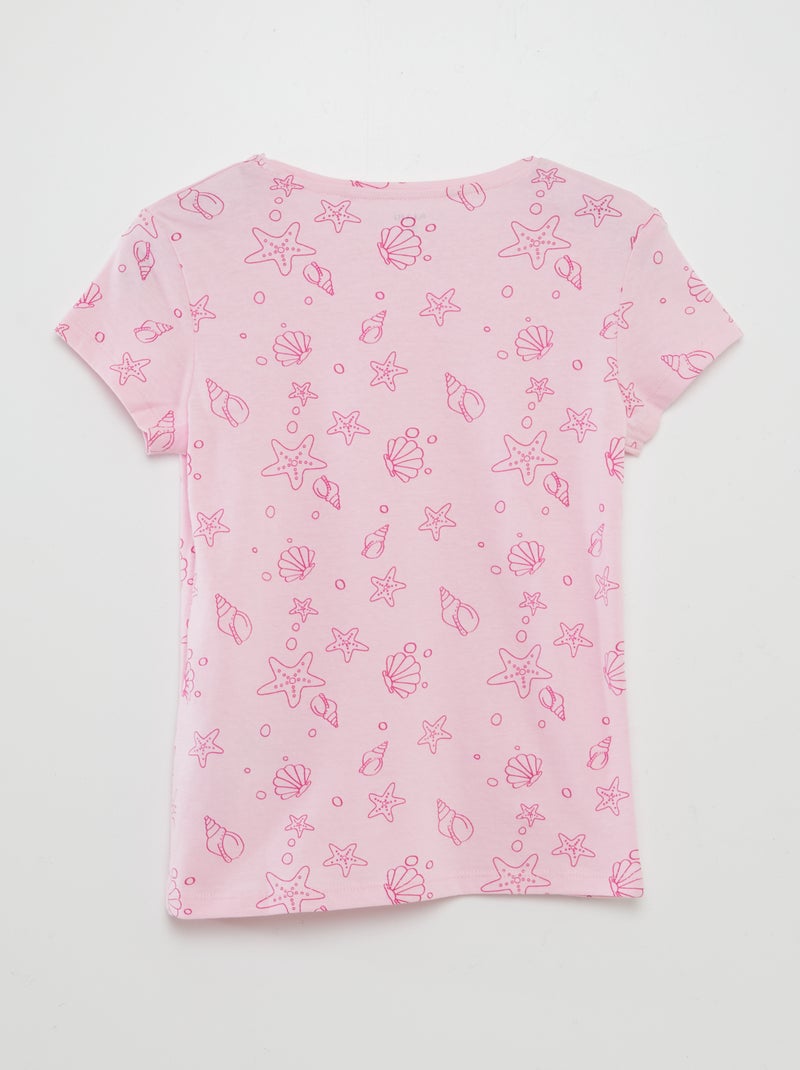 T-shirt basic stampato ROSA - Kiabi