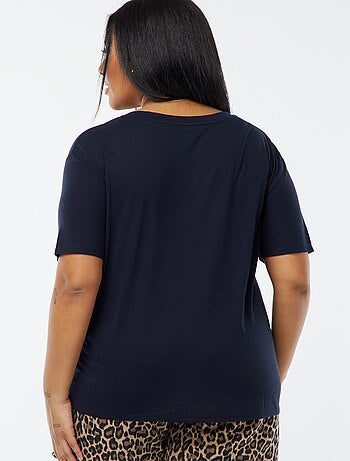 T-shirt basic tinta unita scollo a V