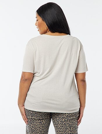 T-shirt basic tinta unita scollo a V