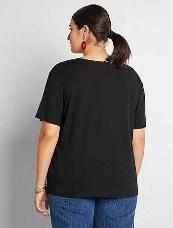 T-shirt basic tinta unita scollo a V