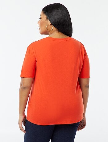 T-shirt basic tinta unita scollo a V