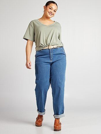 T-shirt basic tinta unita scollo a V