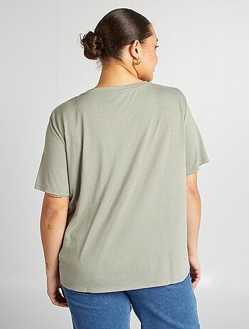 T-shirt basic tinta unita scollo a V