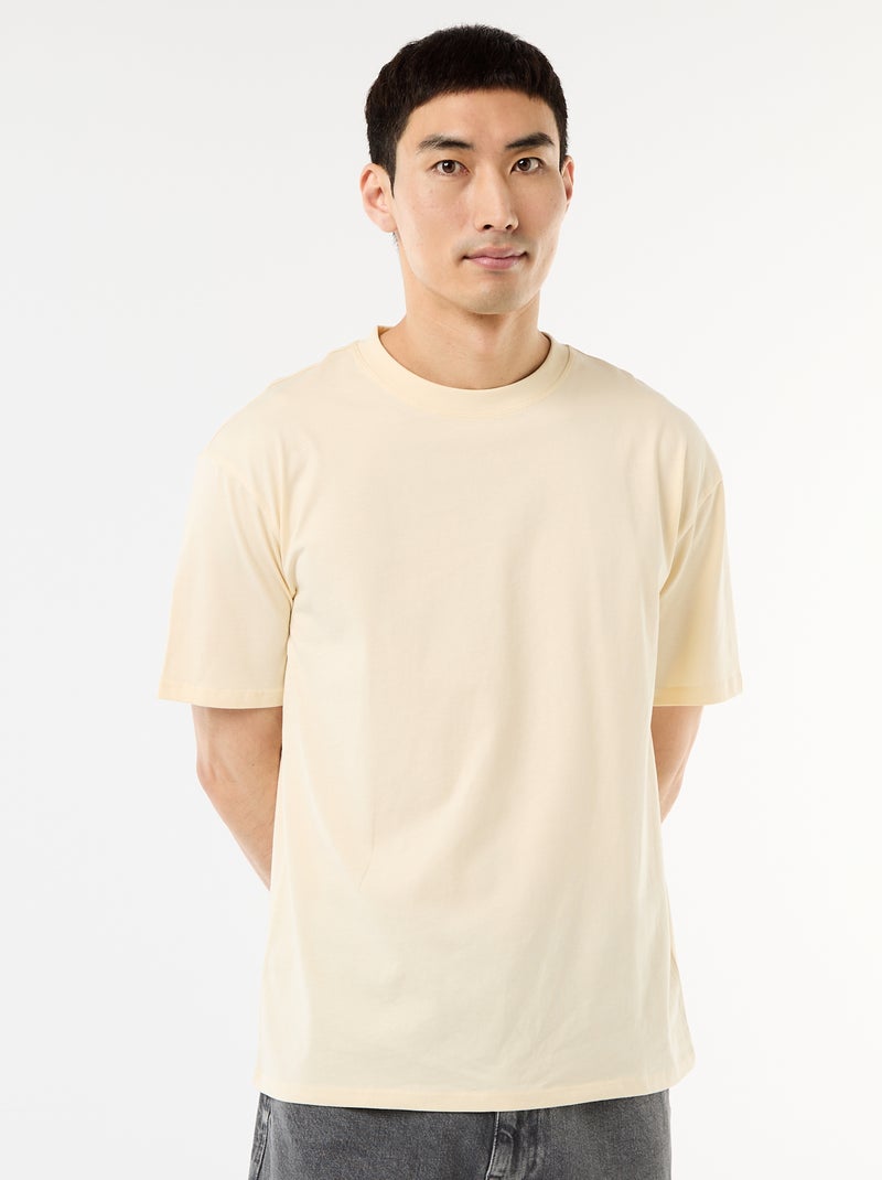 T-shirt basic vestibilità comfort / oversize Beige - Kiabi