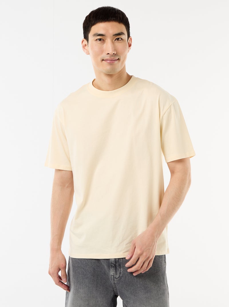 T-shirt basic vestibilità comfort / oversize Beige - Kiabi