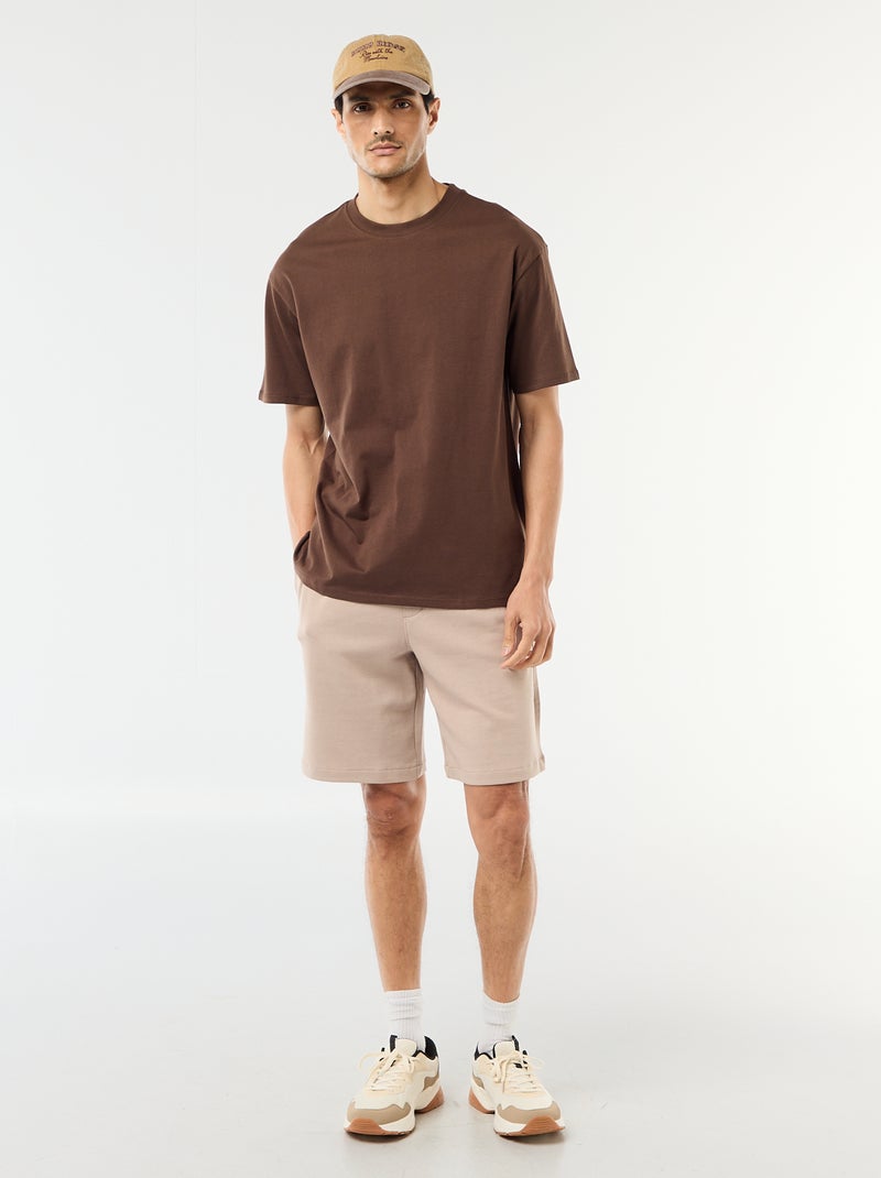 T-shirt basic vestibilità comfort / oversize Marrone - Kiabi