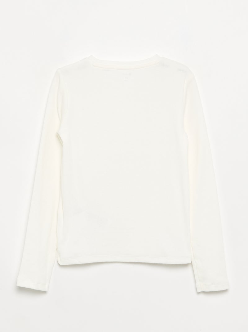 T-shirt basica a costine Bianco - Kiabi