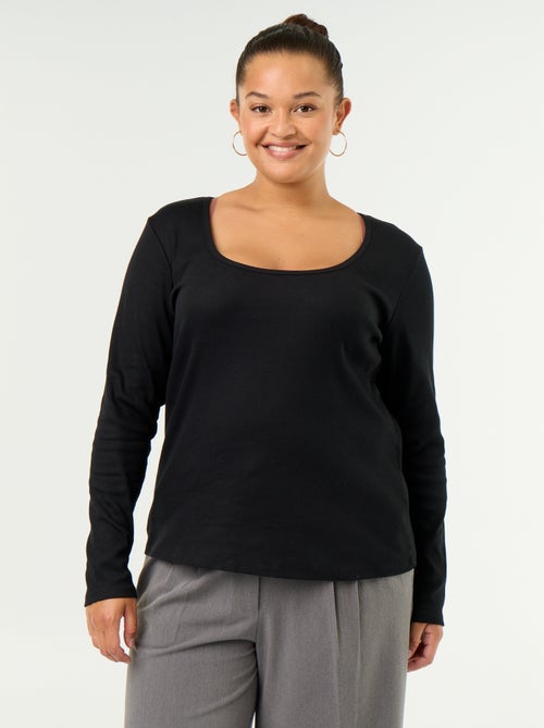 T-shirt basica a costine - Kiabi T-shirt basica a costine - Kiabi