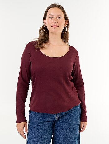T-shirt basica a costine