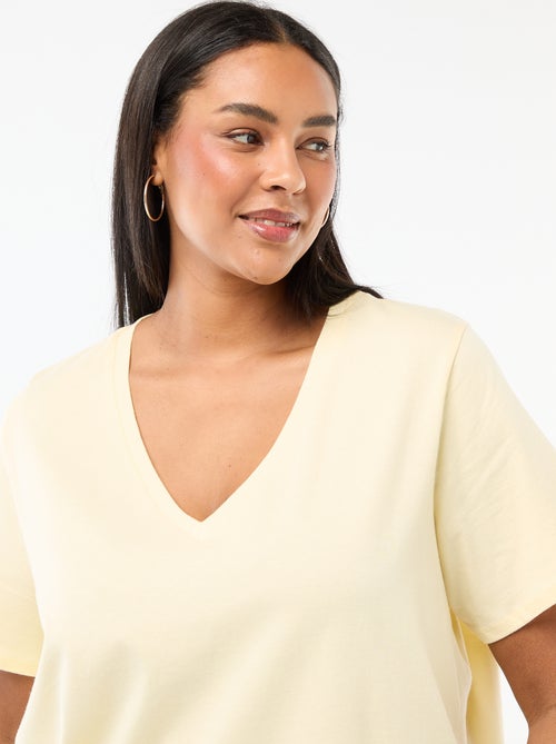 T-shirt basica a maniche corte e scollo a V - Kiabi